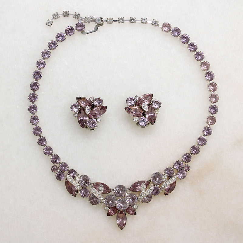 Lovely Lilac Eisenberg Ice Necklace & Earring Set