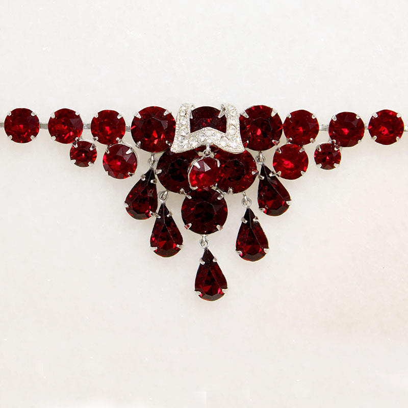 Scarlet Crystal Necklace & Earring Set by Eisenberg