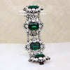 Breathtaking Green & White Rhinestone Bracelet Signed Schaperelli