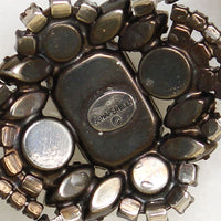Breathtaking Green & White Rhinestone Bracelet Signed Schaperelli