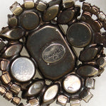 Breathtaking Green & White Rhinestone Bracelet Signed Schaperelli