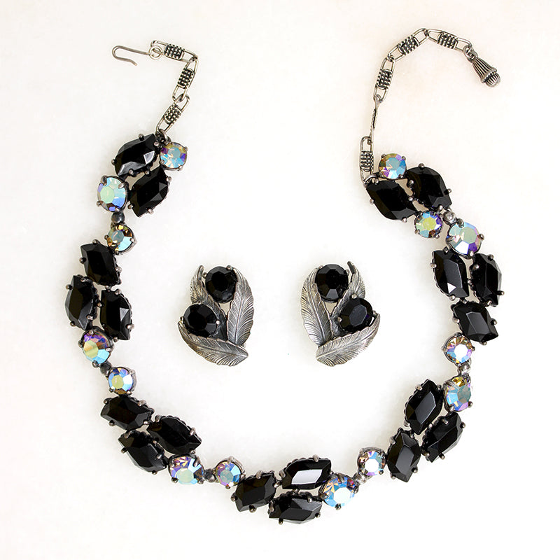 Dark Sparkle Necklace & Earring Set by Schiaparelli