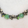 Beguiling Green Rose Necklace & Earrings Set by Schiaparelli