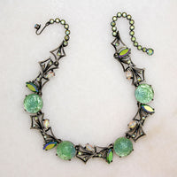 Beguiling Green Rose Necklace & Earrings Set by Schiaparelli