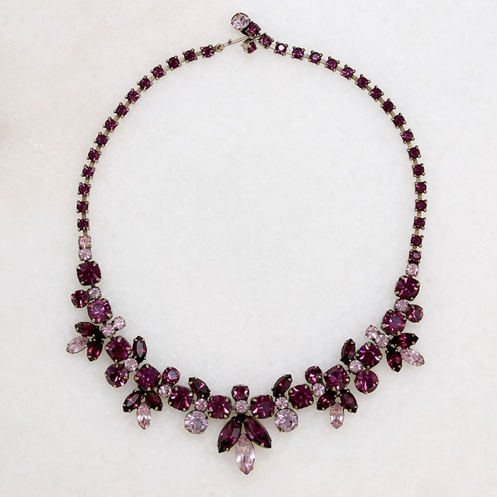 Exotic Orchids Austrian Crystal Necklace by Regency