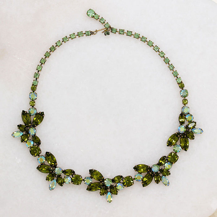 Gorgeous Green Austrian Crystal Necklace by Regency