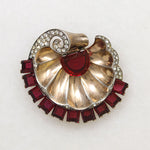 Retro Silver Gilt Sea Shell Fur Clip by Boucher