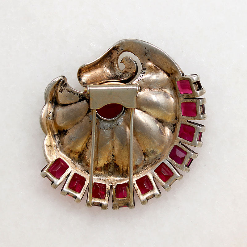 Retro Silver Gilt Sea Shell Fur Clip by Boucher