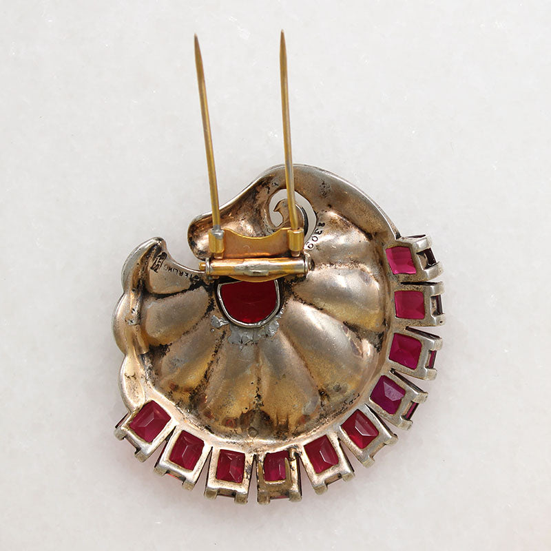 Retro Silver Gilt Sea Shell Fur Clip by Boucher