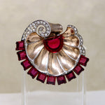 Retro Silver Gilt Sea Shell Fur Clip by Boucher