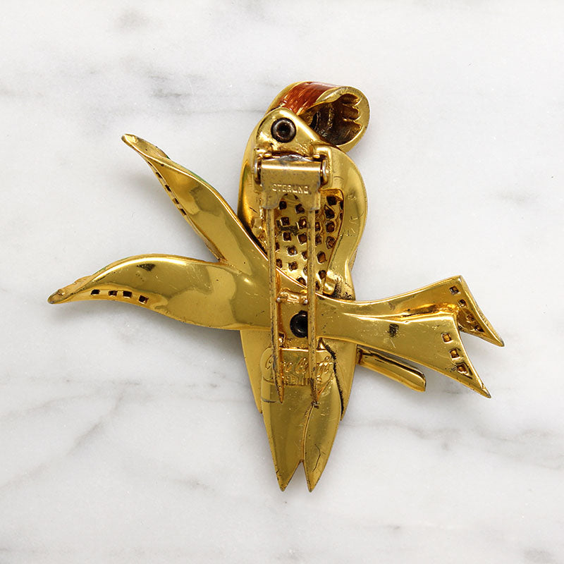 Sassy Sterling Song Bird Fur Clip by Coro