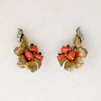 Cheerful Faux Coral Earrings by Boucher