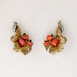Cheerful Faux Coral Earrings by Boucher