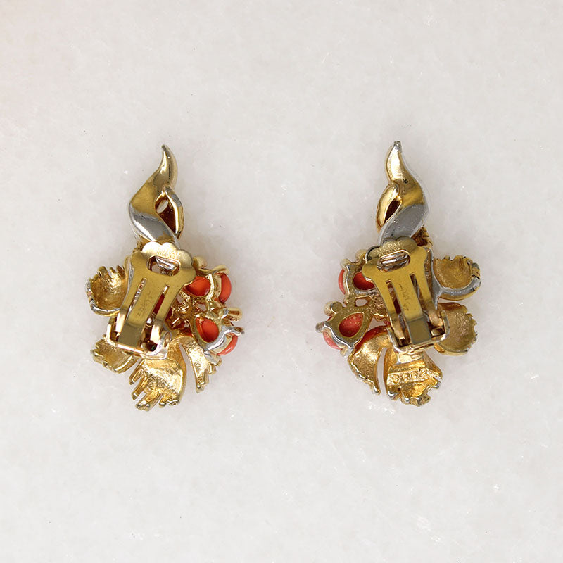 Cheerful Faux Coral Earrings by Boucher