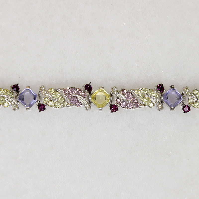Boucher Rhinestone Choker in Spring Flower Hues