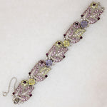 Romantic Boucher Rhinestone Bracelet in Springtime Pastels