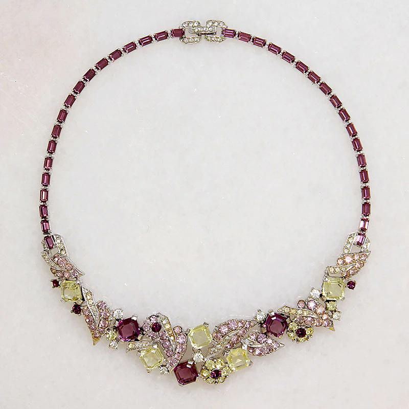 Enchanting Pastel Rhinestone Collar by Boucher