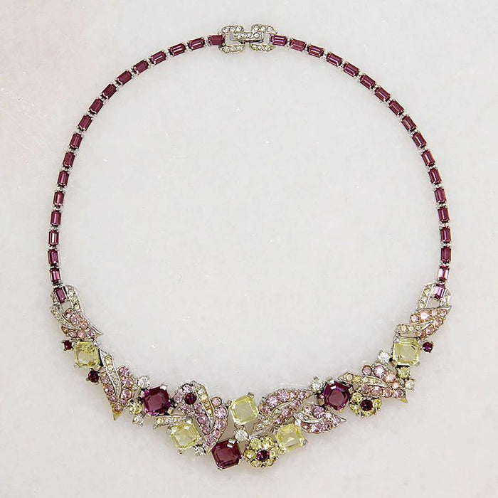 Enchanting Pastel Rhinestone Collar by Boucher