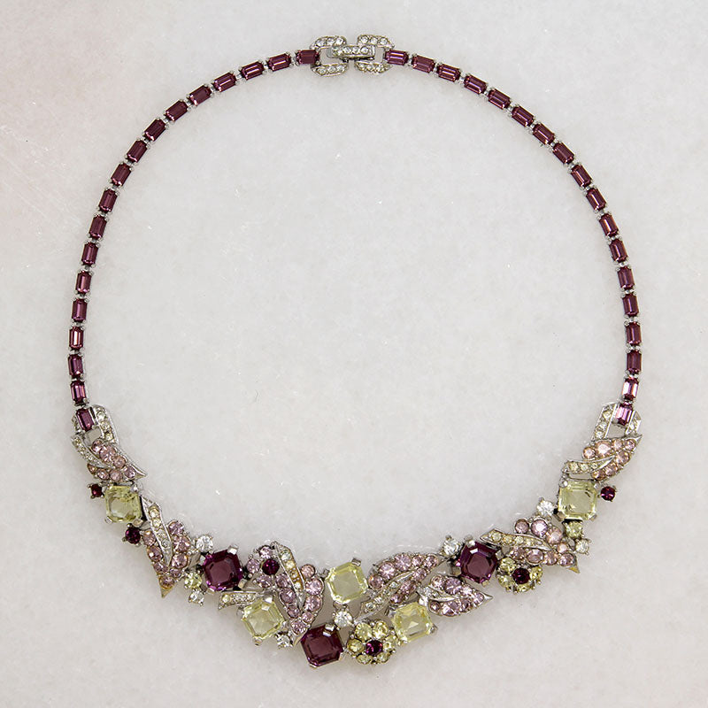 Enchanting Pastel Rhinestone Collar by Boucher