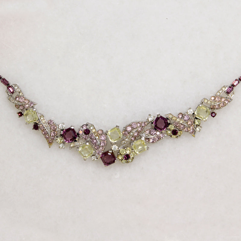 Enchanting Pastel Rhinestone Collar by Boucher