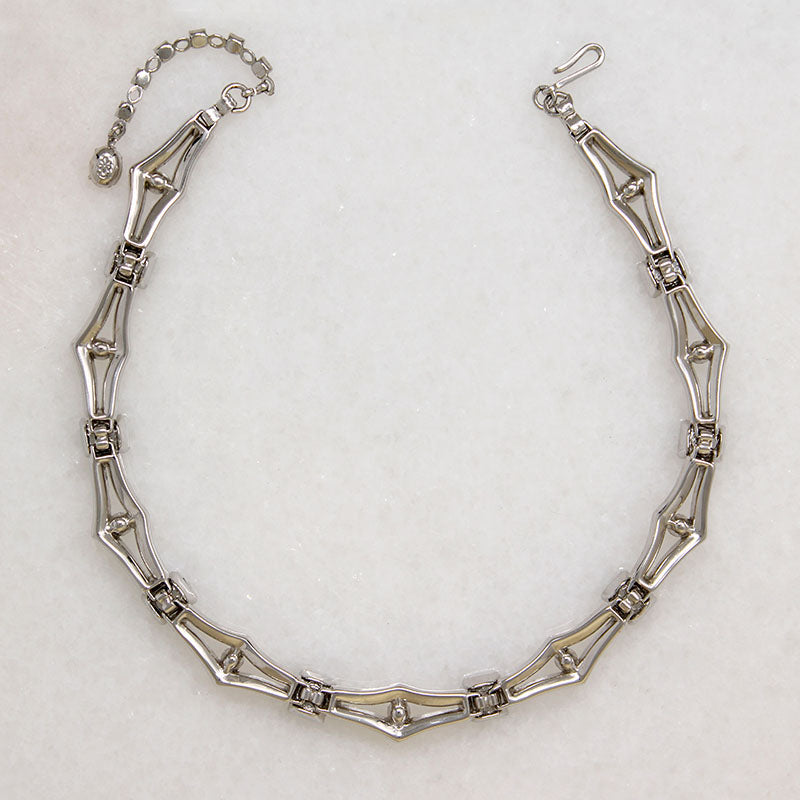 Elegant Blue & White Rhinestone Collar by Trifari