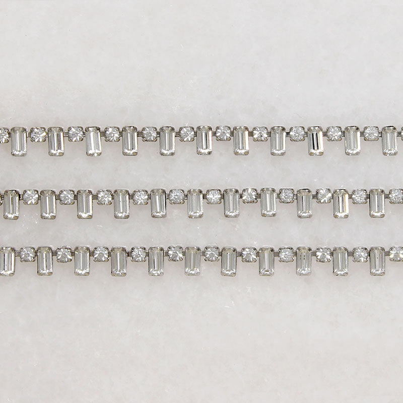 Mid Century Three Strand Rhinestone Necklace by Kramer