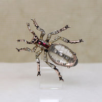 Whimsical Crystal & Sterling Coro Ant Brooch