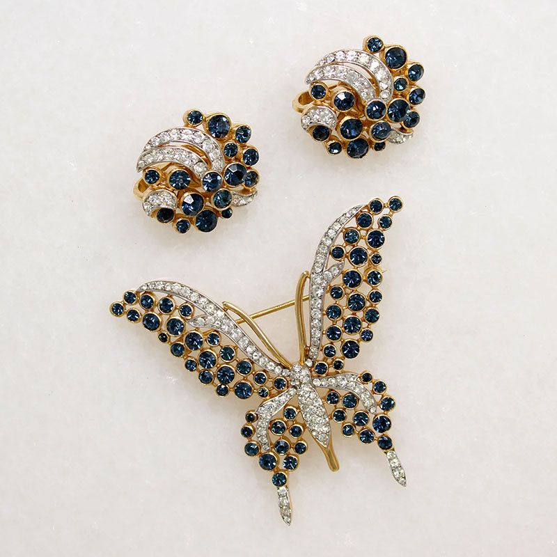 Ethereal Butterfly & Earring Set by Crown Trifari