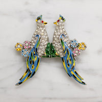 Coro Tropical Bird Duette Brooch