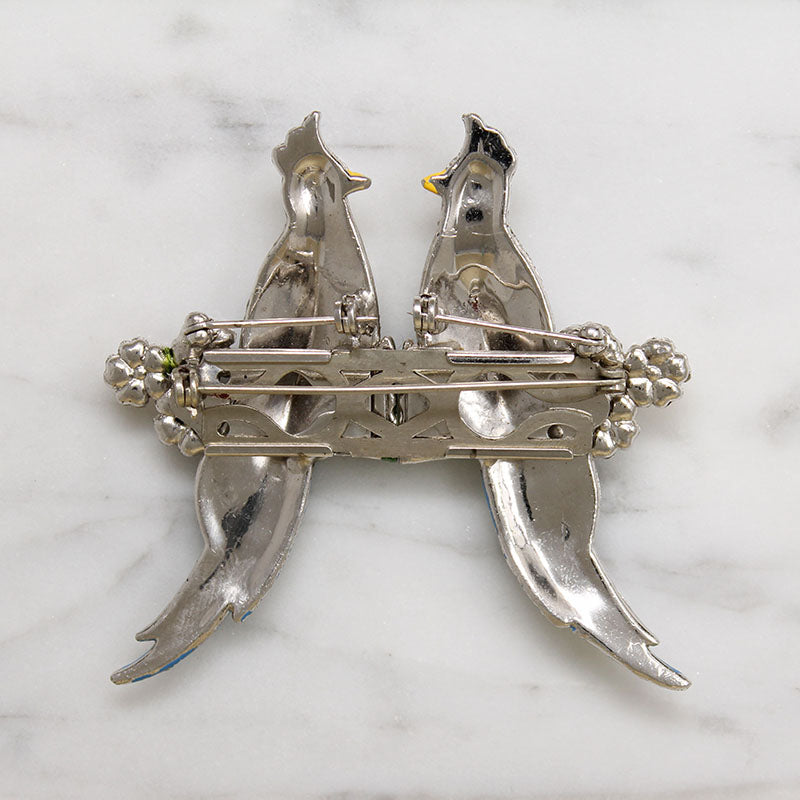 Coro Tropical Bird Duette Brooch