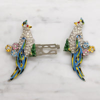 Coro Tropical Bird Duette Brooch