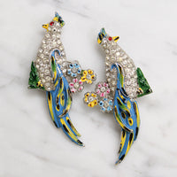 Coro Tropical Bird Duette Brooch