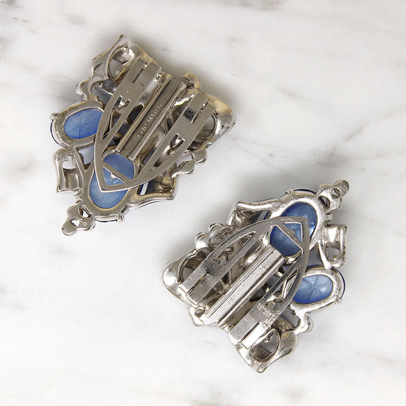 Faux Star Sapphire Clip-Mates Brooch by Trifari