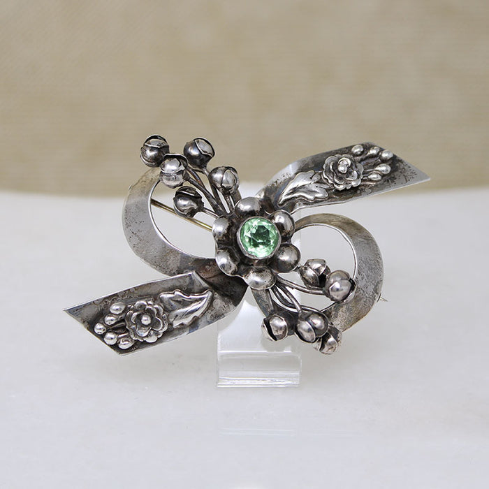 Ribbons & Flowers Sterling Silver Brooch from Hobé
