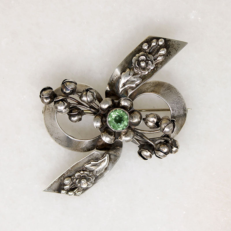 Ribbons & Flowers Sterling Silver Brooch from Hobé