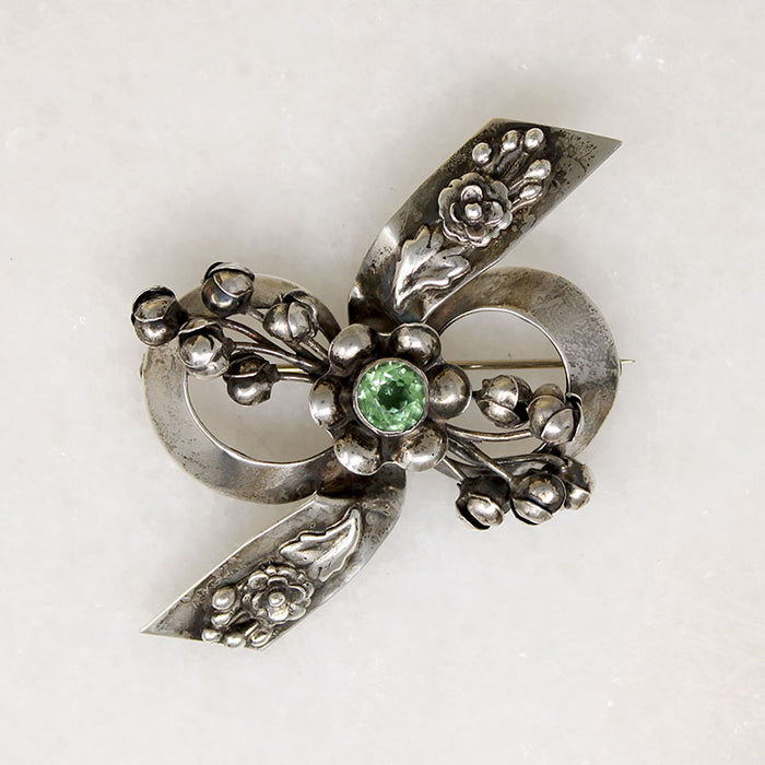 Ribbons & Flowers Sterling Silver Brooch from Hobé