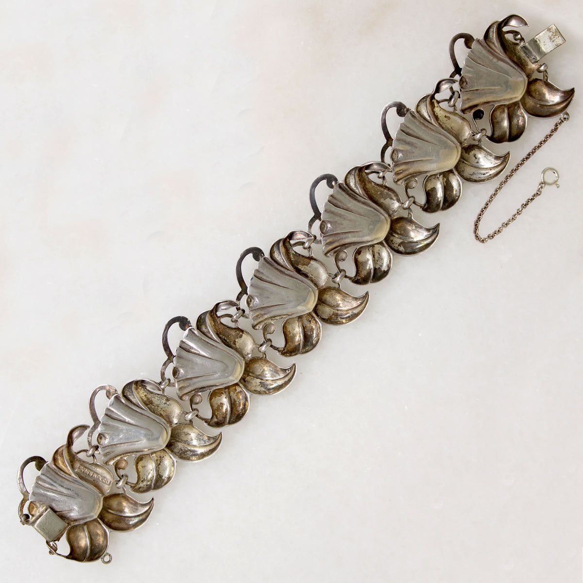 Lush & Lifelike Mexican Silver Daffodil Bracelet