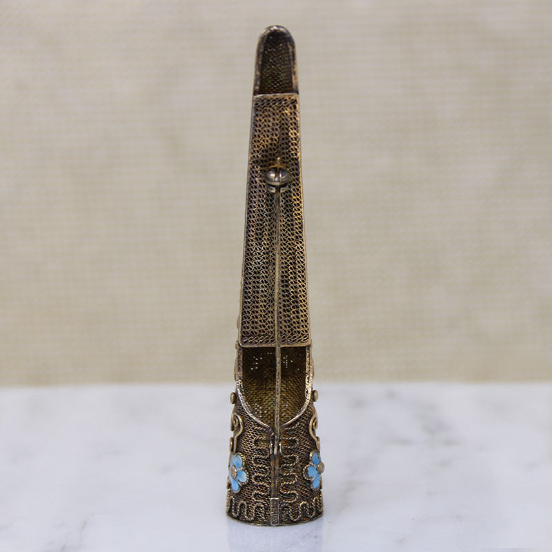 Chinese Silver Gilt Nail Guard Brooch