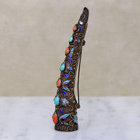 Chinese Silver Gilt Nail Guard Brooch