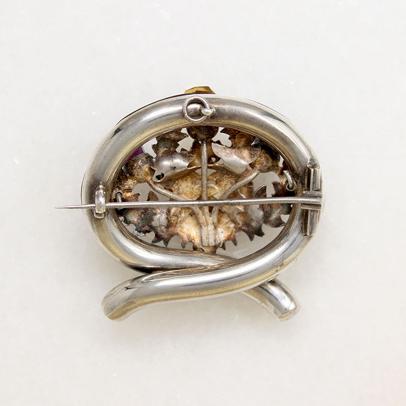 Garter & Thistle Scottish Pebble Brooch