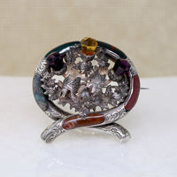 Garter & Thistle Scottish Pebble Brooch