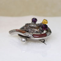 Garter & Thistle Scottish Pebble Brooch