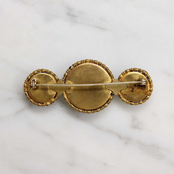 Reverse Painted Crystal Sailboats & Butterfly Wing Brooch