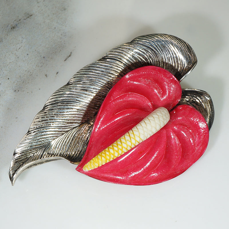 Bold Ming's Anthurium Brooch