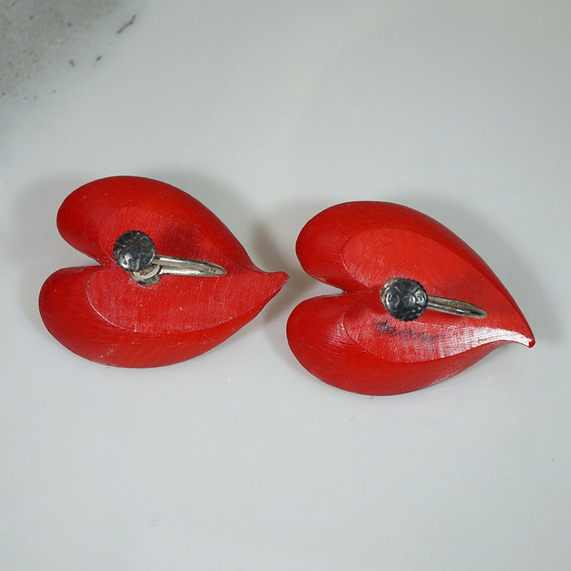 Vintage Hawaiian Anthurium Earrings