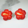Vintage Hawaiian Hibiscus Earrings