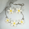 Vintage Ming's Plumeria Necklace and Earrings