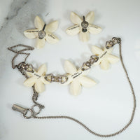 Vintage Ming's Plumeria Necklace and Earrings