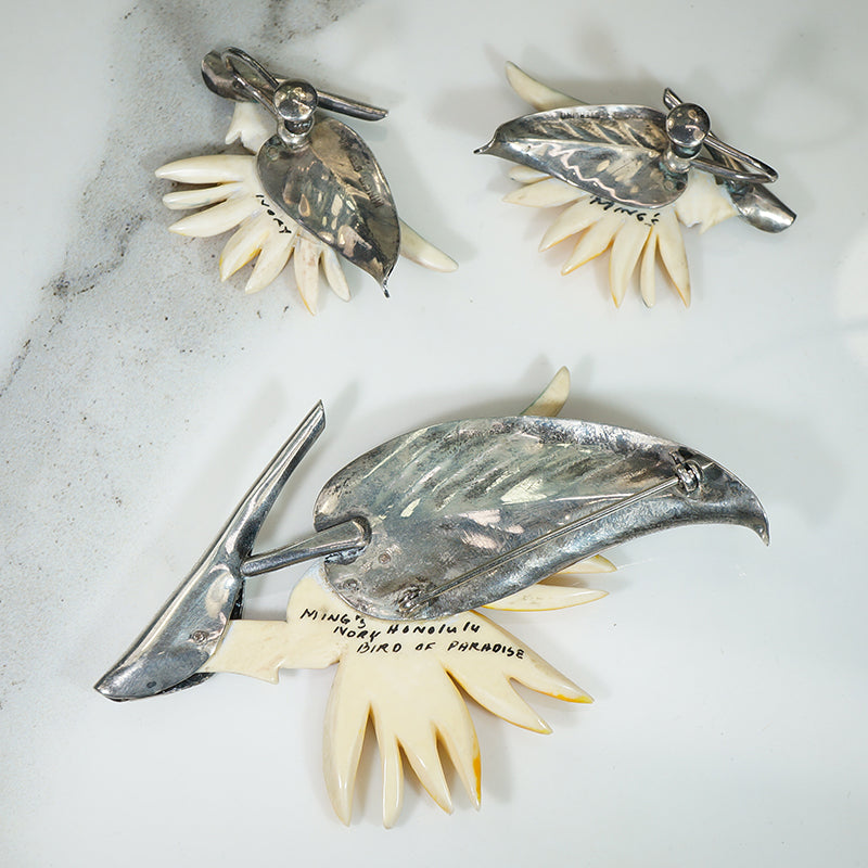 Stunning Vintage Ming's Bird of Paradise Set