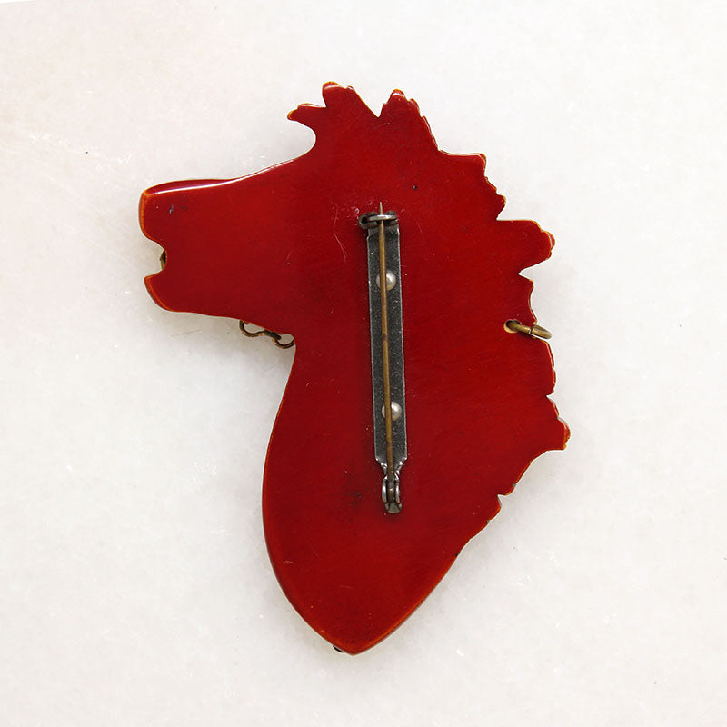Handsome Horse Head Bakelite Brooch